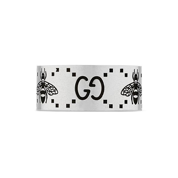 Gucci Signature Double G and Bee 9mm Ring