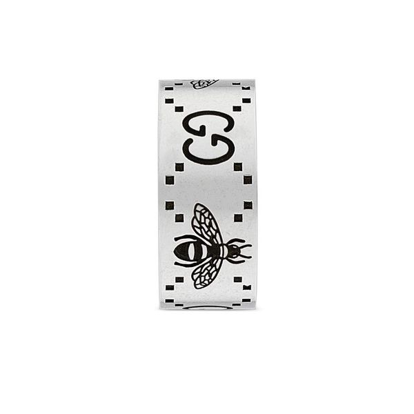 Gucci Signature Double G and Bee 9mm Ring