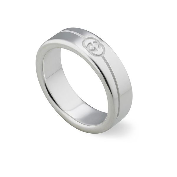 Gucci silver interlocking clearance g 6mm ring