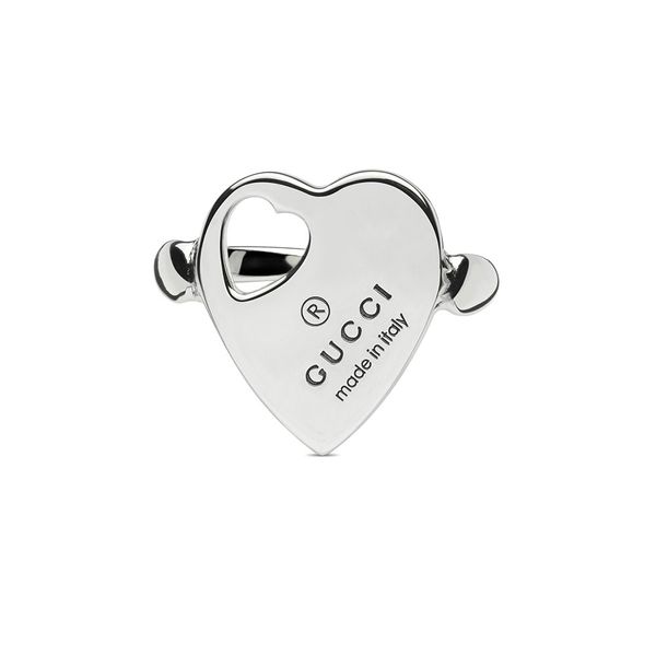 Gucci Trademark Heart Sterling Silver Ring