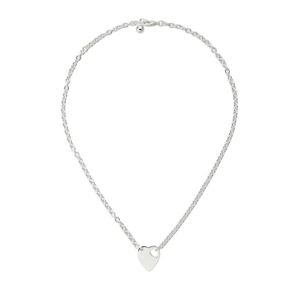 Gucci Trademark Heart Silver Chain Necklace 40 - 45cm| Peter