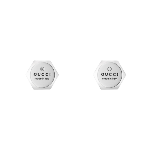 Gucci Trademark Hexagon Silver Necklace & Earrings Gift Set