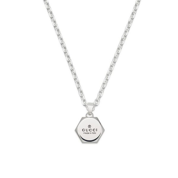 Gucci Trademark Hexagon Silver Necklace Peter Jackson