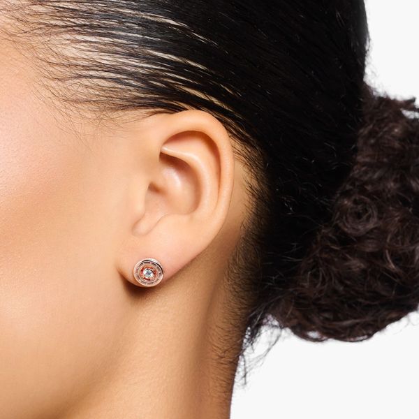 Thomas Sabo Circle White Stone Rose Gold Plated Ear Studs