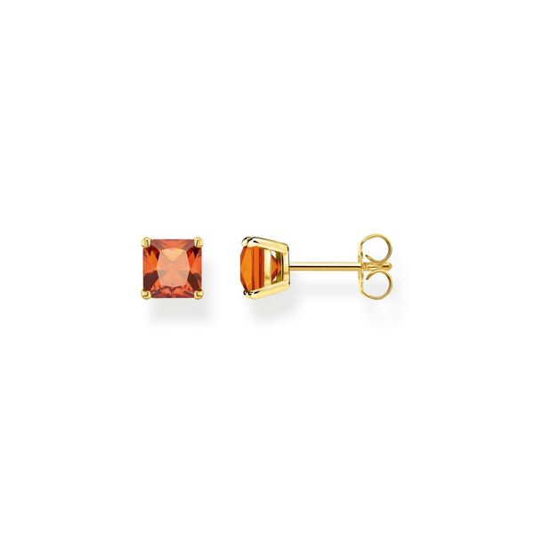 Thomas Sabo Orange Stones Gold Stud Earrings