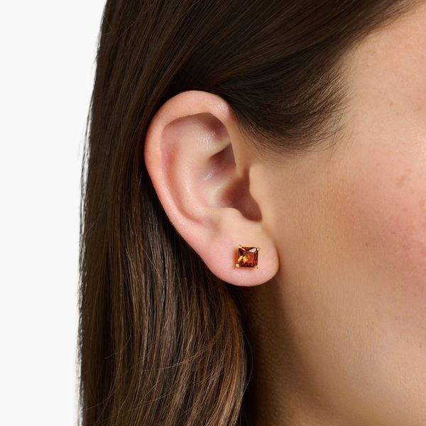 Thomas Sabo Orange Stones Gold Stud Earrings