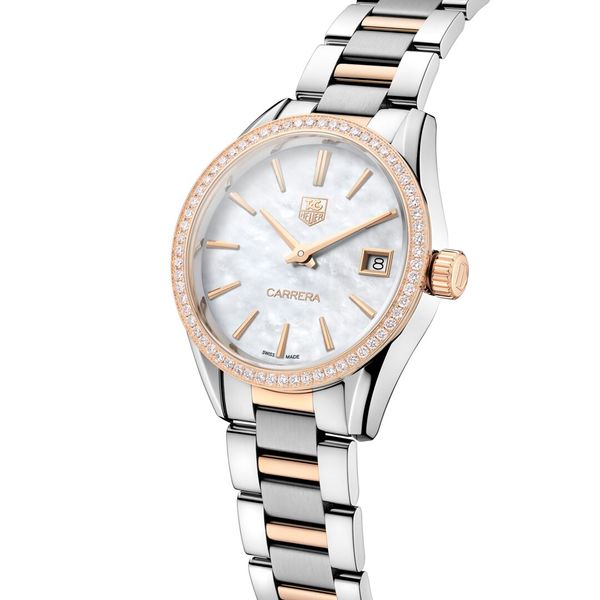 Tag Heuer Ladies 32mm Diamond Set Carrera Bracelet Watch Peter Jackson