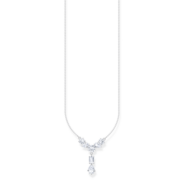 Thomas Sabo Zirconia Y-Shape Silver Necklace