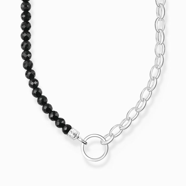 Thomas Sabo Onyx Bead Silver Charm Necklace 