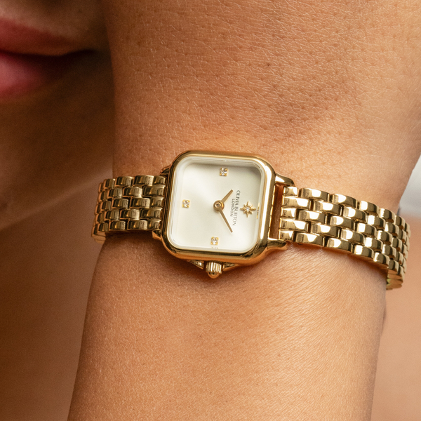 Olivia Burton Mini Grosvenor 20mm Ivory Dial Bracelet Watch 