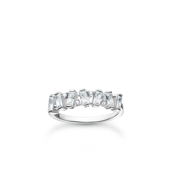 Sterling silver sales baguette ring