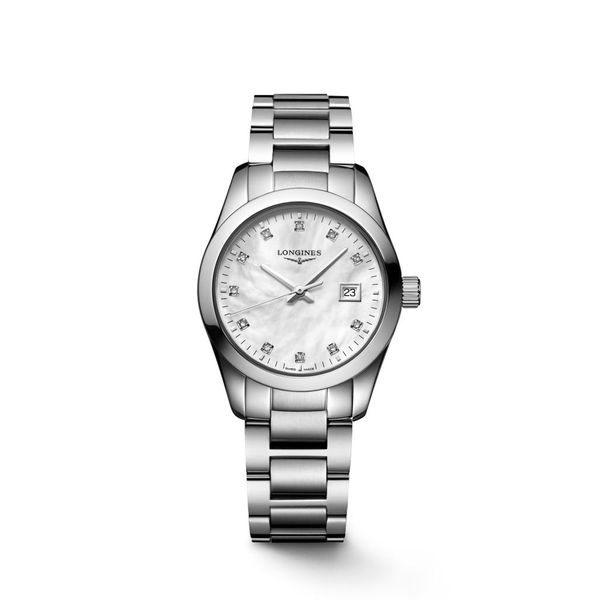 Longines Conquest Classic 29.50mm Mother of Pearl Diamond Quartz Bracelet Watch