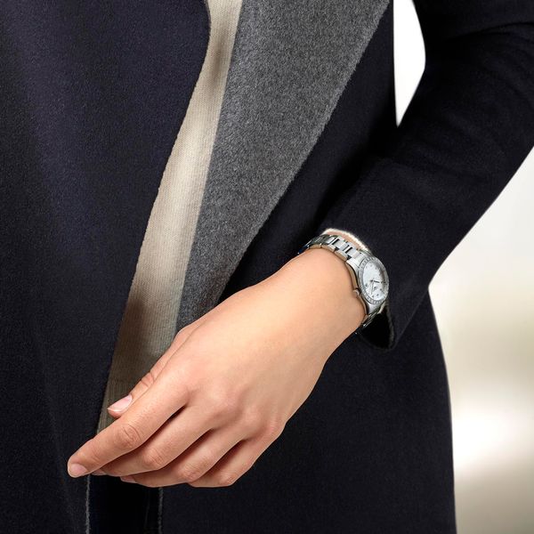 Longines Conquest Classic 29.50mm Steel Mother of Pearl Diamond Bezel Quartz Bracelet Watch