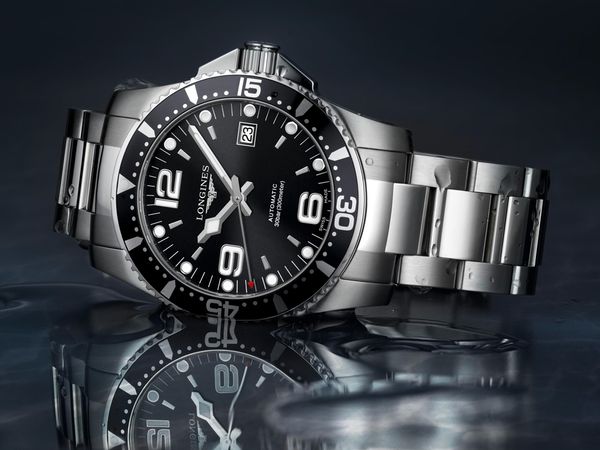 Longines HydroConquest 41mm Steel Black Automatic Bracelet Watch