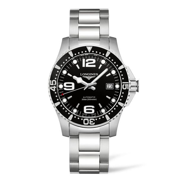 Longines HydroConquest 41mm Steel Black Automatic Bracelet Watch