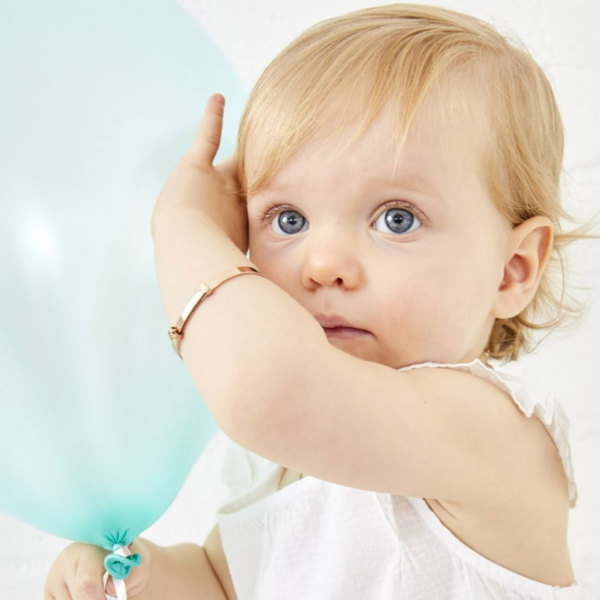 Little Star Gracie Diamond Rose Gold Baby Bangle 