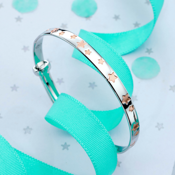 Little Star Jessica Rose Gold Star Baby Bangle