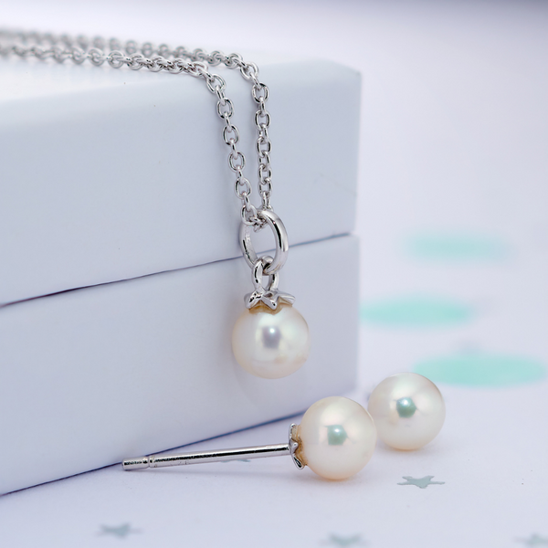 Little Star Freshwater Pearls Earrings & Necklace Gift Set