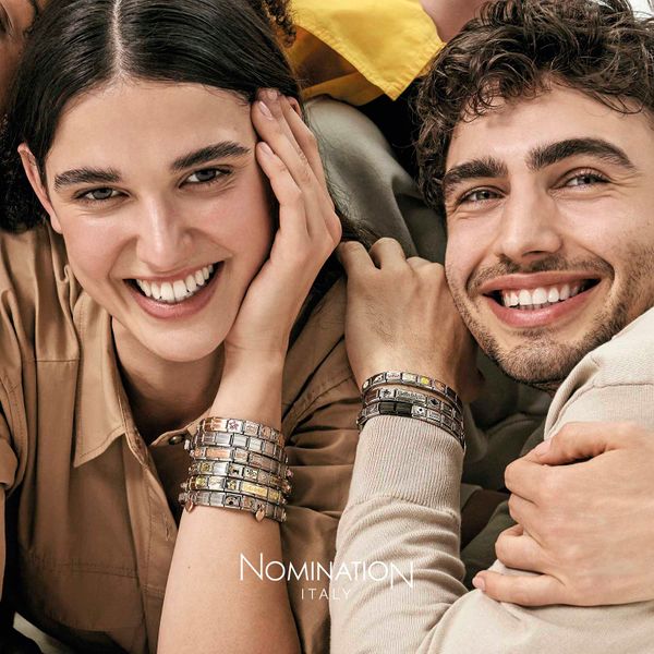 Nomination Composable Classic Link Silver Glitter Letter J In Bonded Yellow Gold