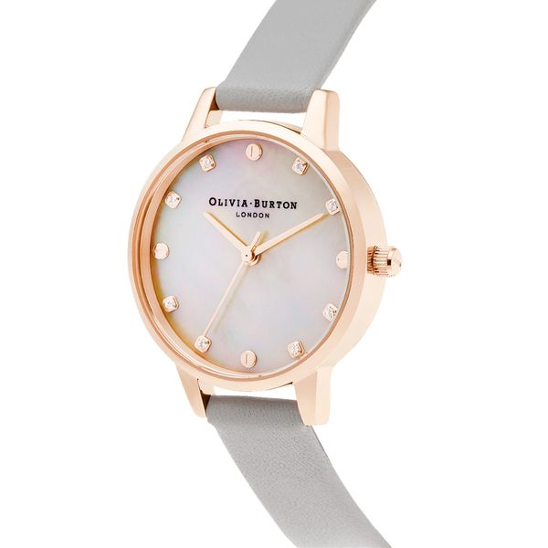 Olivia Burton Demi 30mm Mother of Pearl Dial Grey & Rose Gold Watch