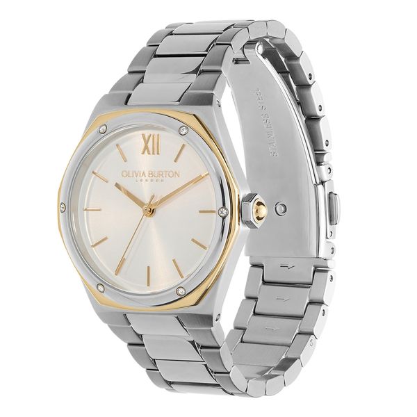 Olivia Burton Sports Luxe Hexa 33mm Stone Set Bracelet Watch 