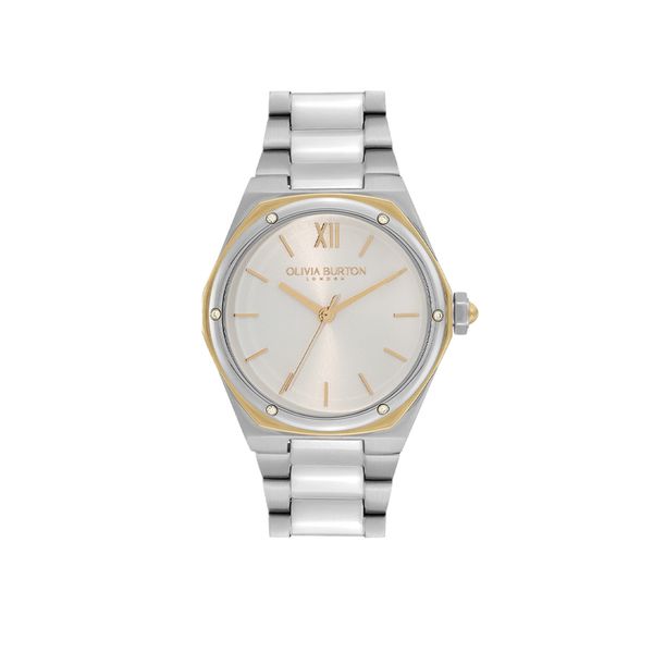 Olivia Burton Sports Luxe Hexa 33mm Stone Set Bracelet Watch 