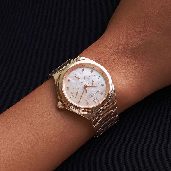 Olivia Burton Lustre 36mm Multi-Function White & Rose Gold Bracelet Watch