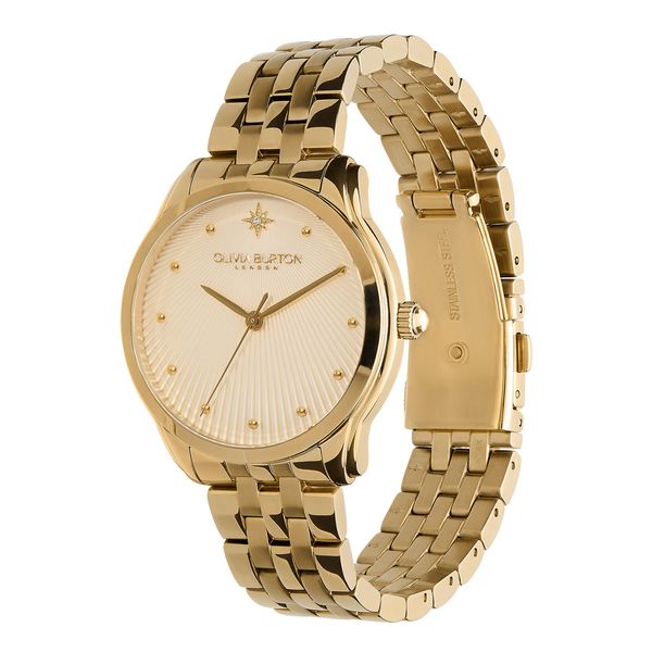 Olivia Burton Celestial Starlight 36mm Gold Tone Bracelet Watch 