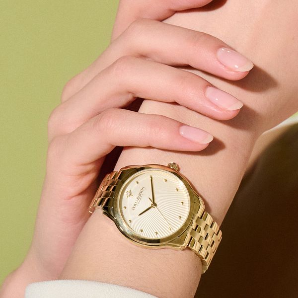 Olivia Burton Celestial Starlight 36mm Gold Tone Bracelet Watch 