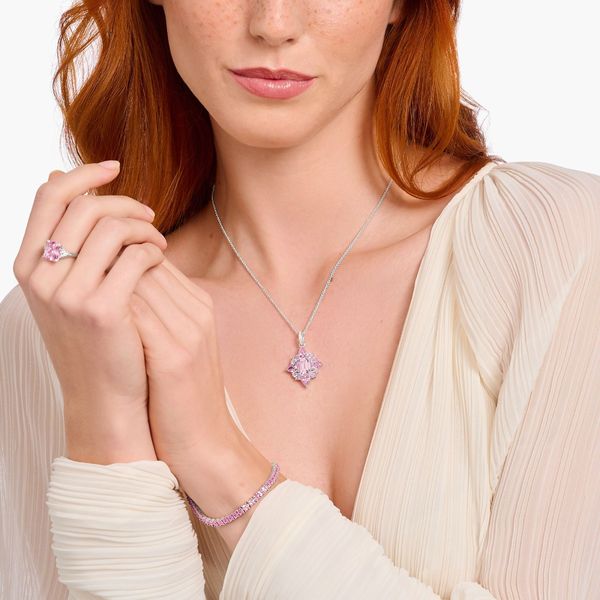 Thomas Sabo Star Shaped Pink Zirconia Silver Pendant