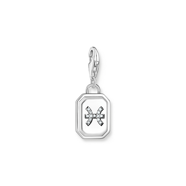 Thomas Sabo Zirconia Pisces Zodiac Sign Silver Charm 