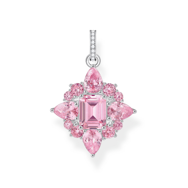Thomas Sabo Star Shaped Pink Zirconia Silver Pendant