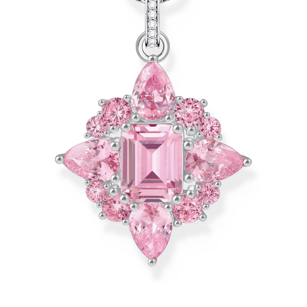 Thomas Sabo Star Shaped Pink Zirconia Silver Pendant