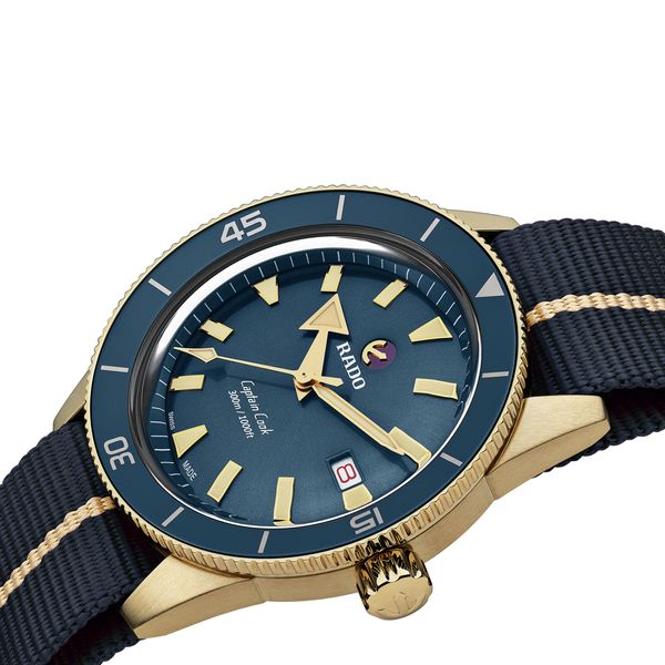 Rado Captain Cook 42mm Bronze Blue Automatic Nato Strap Watch