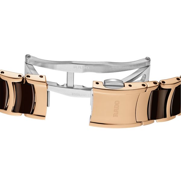 Rado Centrix 30.5mm Brown Ceramic & Rose Gold Diamond Automatic Bracelet Watch