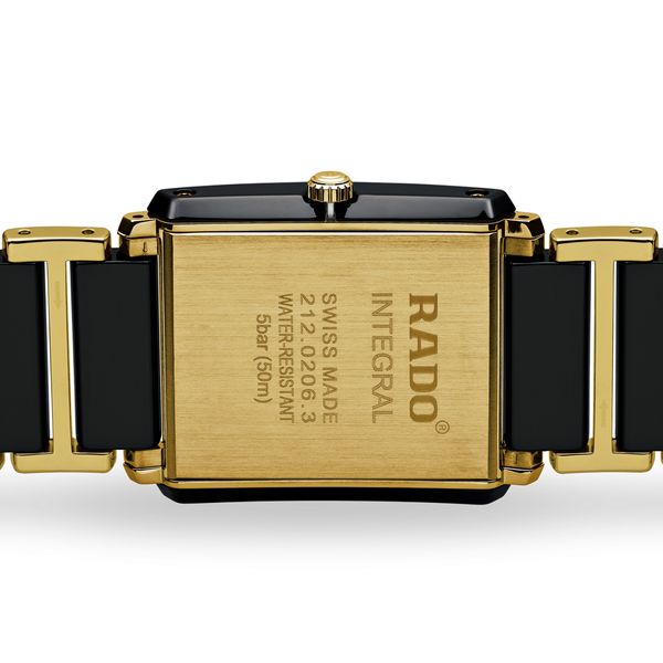 Rado Integral 31mm Black Ceramic & Gold Diamond Quartz Bracelet Watch