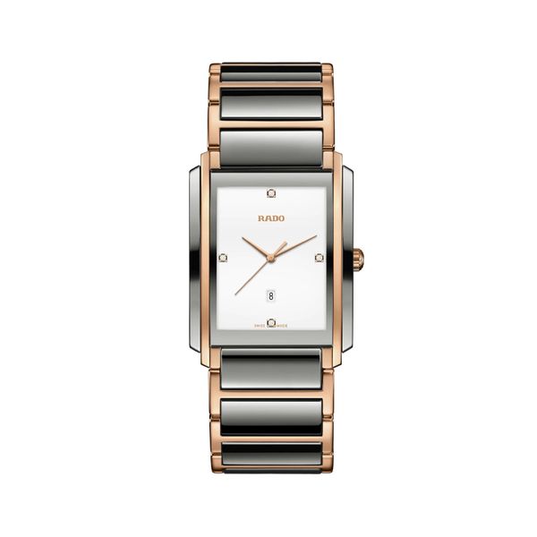 Rado Integral 31mm Plasma Ceramic & Rose Gold Diamond Quartz Bracelet Watch