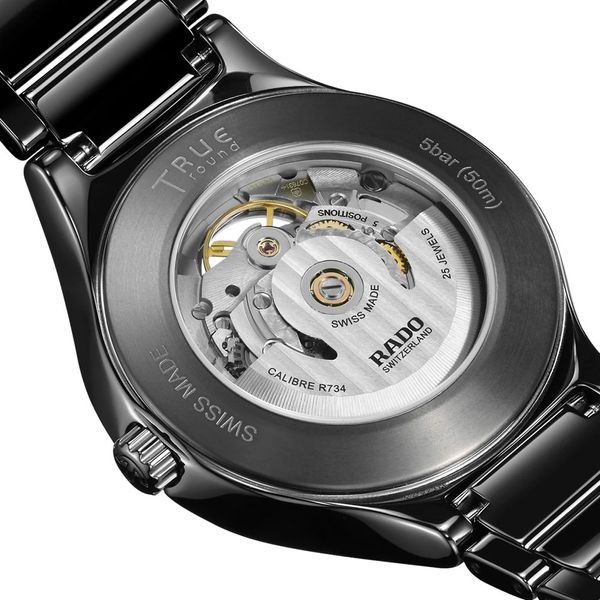 Rado True Round 40mm Open Heart Black Automatic Ceramic Watch