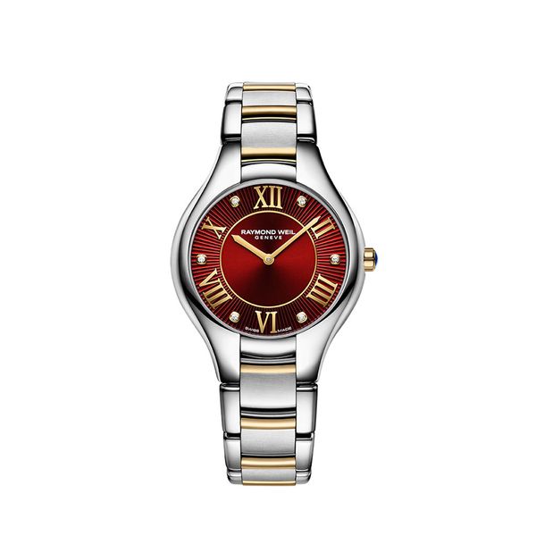 Raymond Weil Noemia 32mm Steel Gold Red Diamond Set Watch Peter