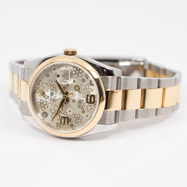 Rolex Datejust 36 116203 Silver Floral Dial Watch