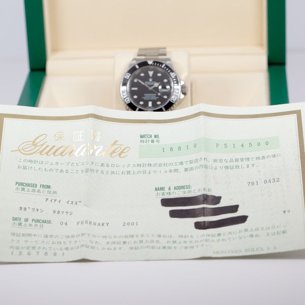 Rolex Submariner 16610 Black Dial Watch