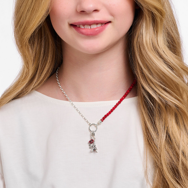Thomas Sabo Red Rose Silver Charm