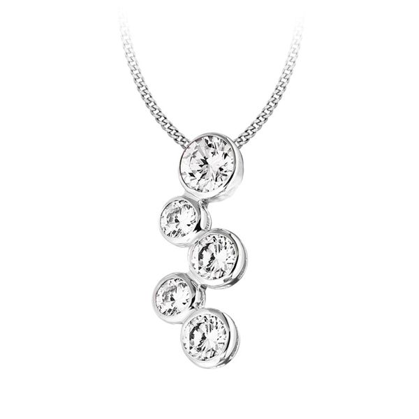 Sterling Silver Cubic Zirconia Bubble Necklace Peter Jackson