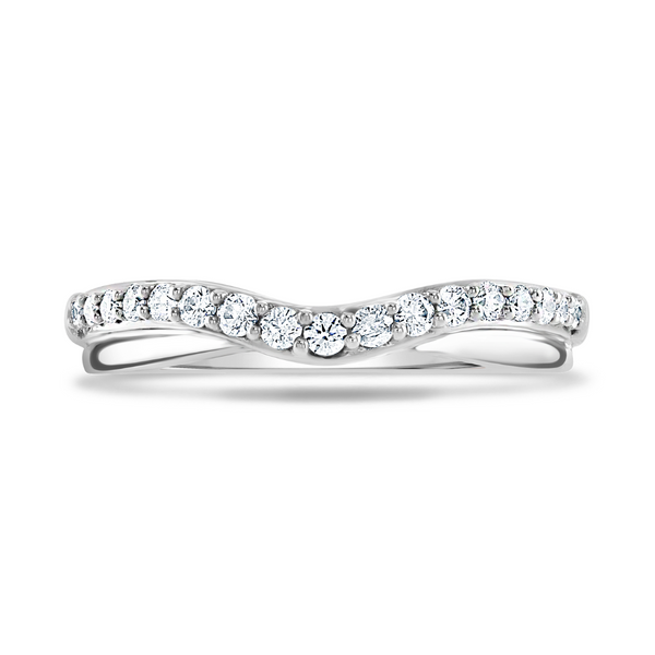 Platinum Diamond 0.23ct Curved Ladies Eternity Ring