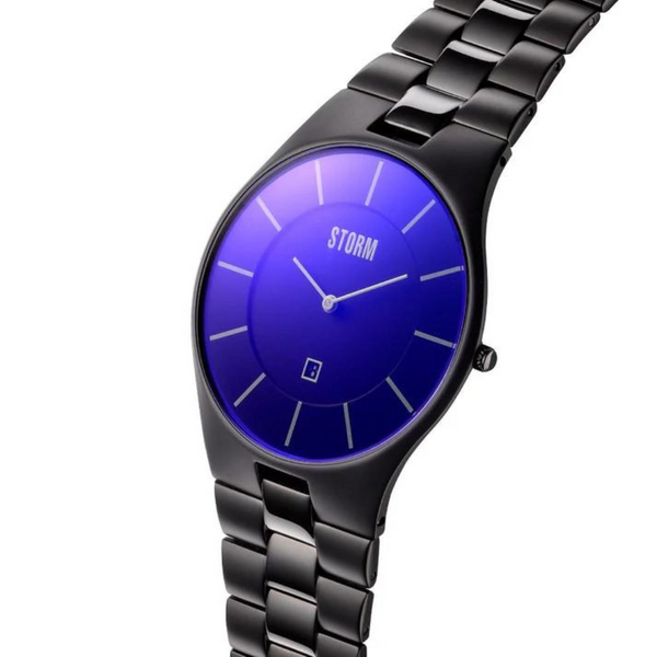 Storm Slim-X XL 40mm Slate Blue IP Plate Bracelet Watch