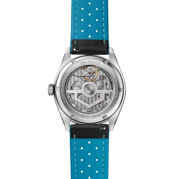 TAG Heuer Carrera Day-Date 41mm TH31-02 Black & Blue Automatic Strap Watch 