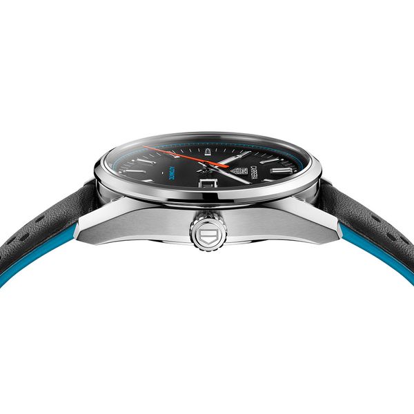 TAG Heuer Carrera Day-Date 41mm TH31-02 Black & Blue Automatic Strap Watch 