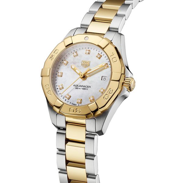 TAG Heuer Aquaracer 27mm Diamond Dot Steel & Gold Quartz Bracelet Watch