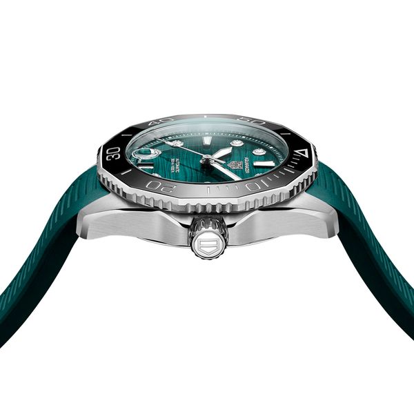 TAG Heuer Aquaracer Professional 300 36mm Diamond Set Blue Lagoon Rubber Strap Watch