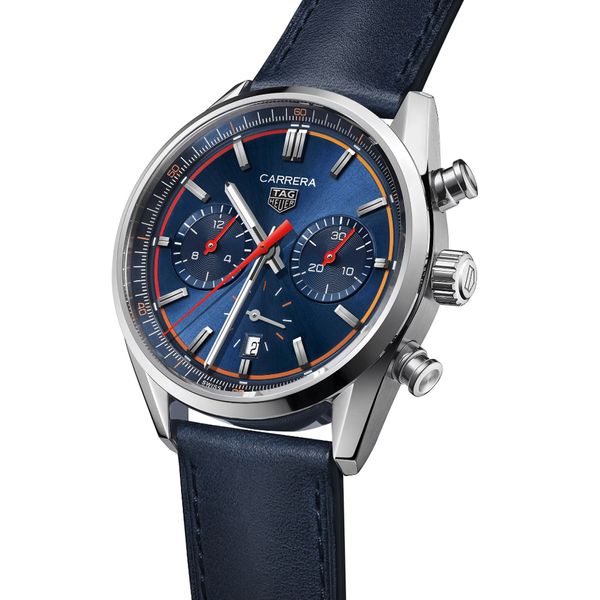Tag heuer blue leather strap new arrivals